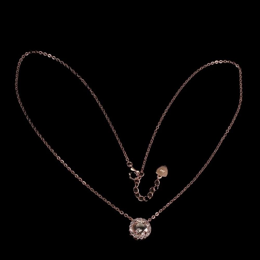 SOLD Natural Morganite 14K over 925 Pendant Chain - Picture 5 of 5